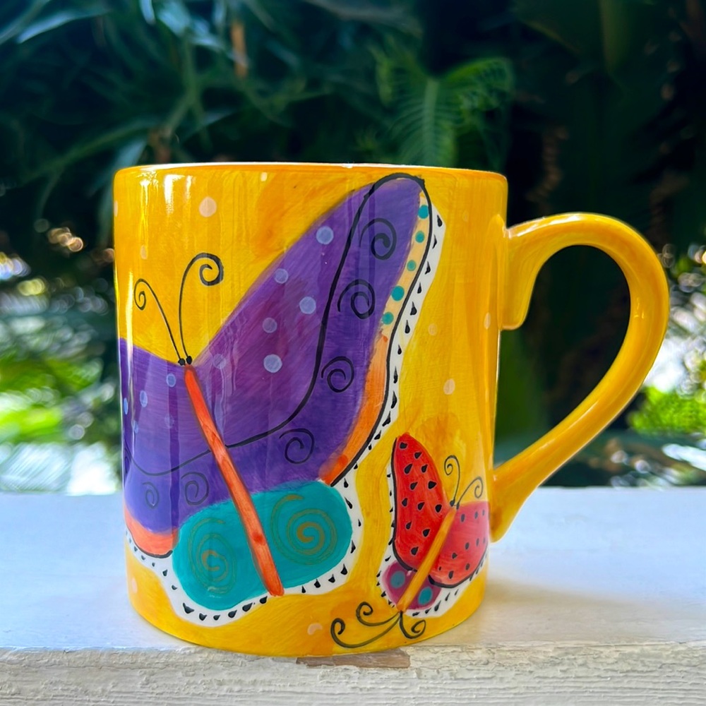 Vintage Laurel Burch Butterflies Mug